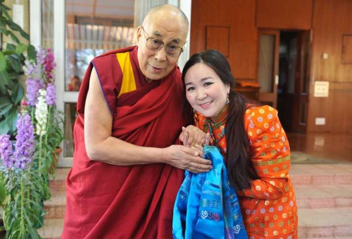Meeting the precious teacher His Holiness the Dalai Lama. Image courtesy of Kunze Chimed