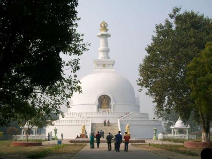 Peace Pagoda in Rajgir. From travelagencyindia.wordpress.com