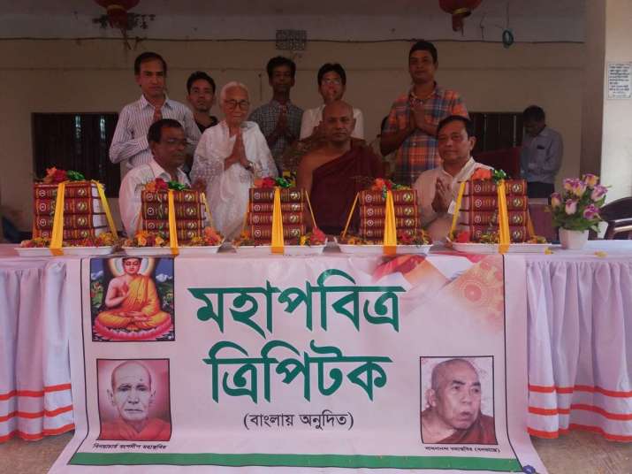 A set of Tripitaka was brought to the Kartala Belkhain Saddharmalankar Bihar, Patiya, Chittagong. From Ven. Sunanda Facebook