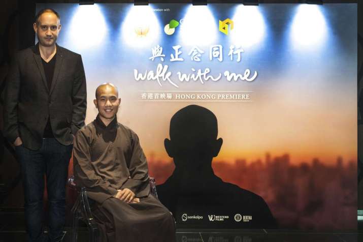 Max Pugh, left, and Brother Phap Huu at the film premiere in Hong Kong. Photo by Buddhistdoor Global
