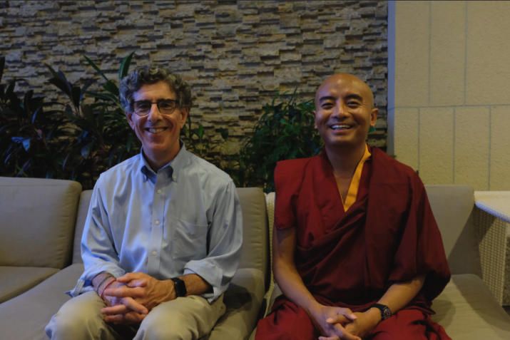 Prof. Davidson and Mingyur Rinpoche after their interviews with Buddhistdoor Global. Image courtesy of Tergar Asia