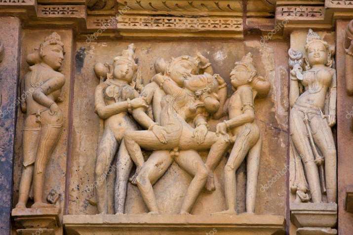 Khandaria Temple of Kama Sutra postures. Khajuraho, India, 9th–10th centuries. From Core of Culture. This is a literal depiction of sex, shaped and exalted into a ritual form. This is considered beautiful, powerful and sacred; the transmission of wise, ancient teachings. There is nothing salacious or licentious in this image despite its erotic and explicit content