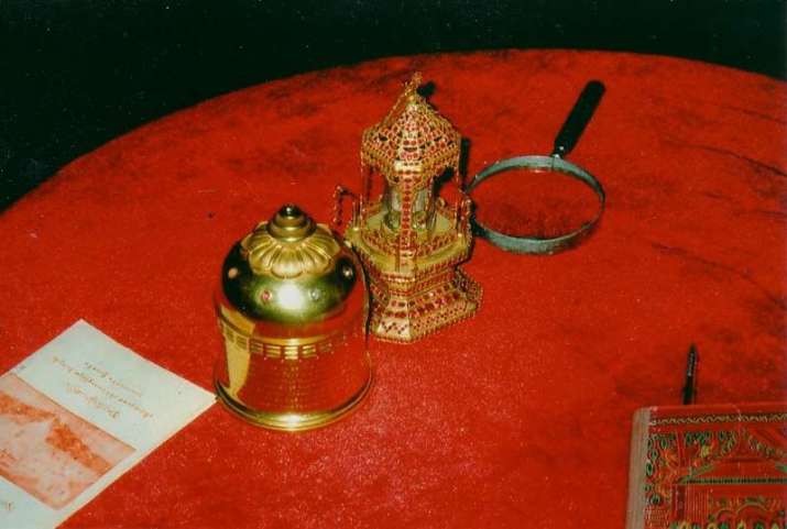 Relics from the Kanishka Reliquary in Peshawar, Pakistan, now in Mandalay, Myanmar. From Teresa Merrigan