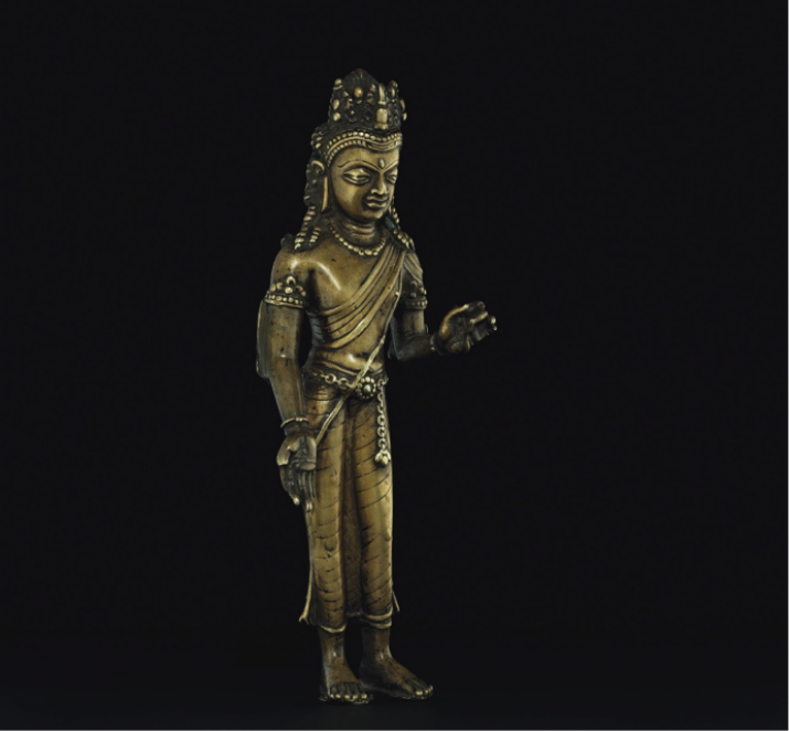 A bronze figure of Maitreya, Nalanda, 7th century. Image courtesy of the collector