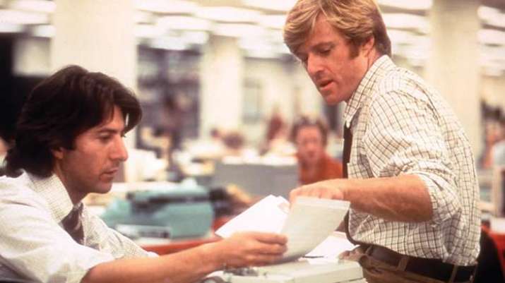 A scene from the Watergate thriller <i>All the President’s Men</i> (1976), which recalls an age when the press was more concerned with stories relevant to the public interest. From variety.com