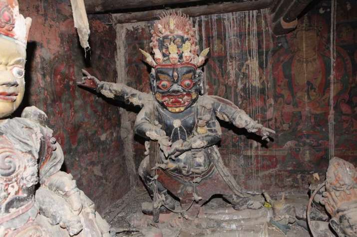 Sculpture of four-faced Mahakala, Dharmapala Hall. Image courtesy of Prof. Luo Wenhua