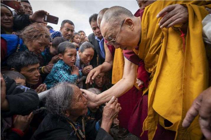 The Dalai Lama meets local residents in Ladakh Division during his month-long visit to the remote Himalayan region. From repprod.azureedge.net