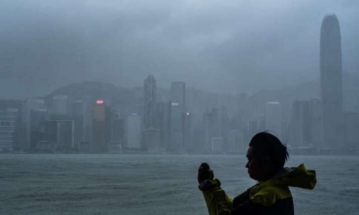 Typhoon Mangkhut batters Hong Kong on 16 September. From atimes.com