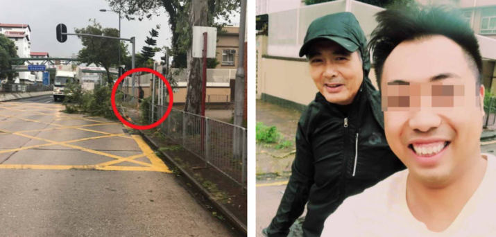 Chow pitches in during the post-typhoon cleanup in Hong Kong last month. From shanghai.ist