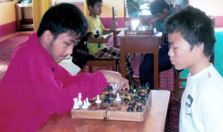 Loss of eyesight does not stop the students from enjoying a game of chess