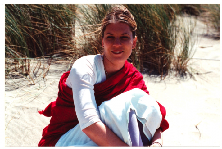 Sarah Beasley on Baker Beach, CA, 2002. Image courtesy of Sarah Beasley