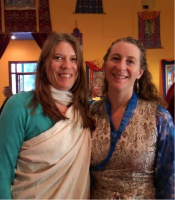With dharma sister Chönyi Drolma, Pema Osel Ling, CA, 2013. Image courtesy of Sarah Beasley