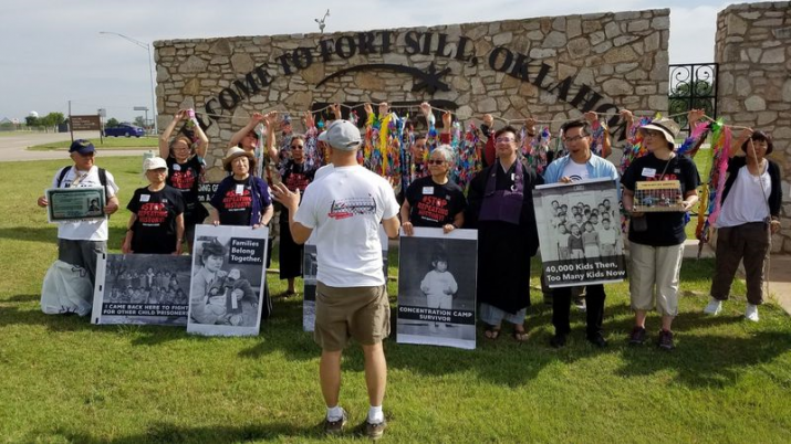 Six WWII Japanese American camp survivors make their statements at Fort Sill. From duncanryukenwilliams.com
