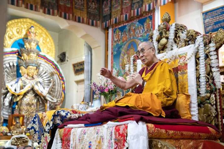 His Holiness the Dalai Lama attends a Long Life Prayer offering in Dharamsala on 5 July. From dalailama.com
