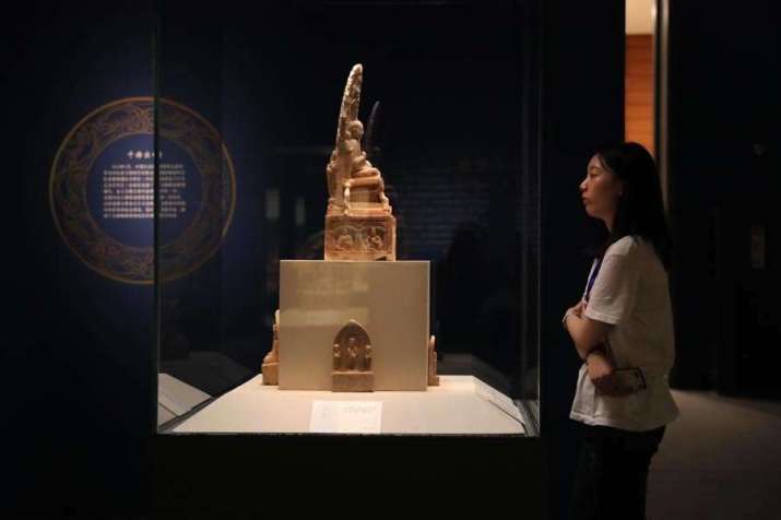 A visitor at the Peaceful Coexistence exhibition at the National Museum of China in Beijing. From chinadaily.com.cn