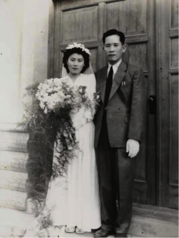 Wedding of Li Ching Yun and Ma Siou Ying in 1948 at the Presbyterian Church in Kaohsiung. Image courtesy of Ven. Jian Cheng