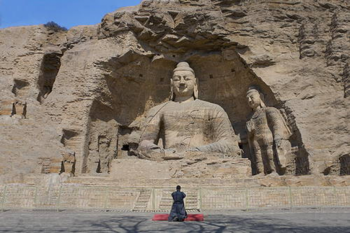 Yungang Grottoes constructed from the mid-fifth century to early the sixth century CE. Photo by Ko Hon Chiu Vincent. From unesco.org
