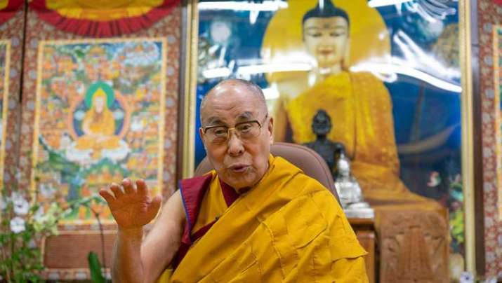 His Holiness the Dalai Lama speaks on the second day of his teaching on Nagarjuna’s <i>Precious Garland</i> on Sunday. Photo by Ven Tenzin Jamphel. From tibet.net