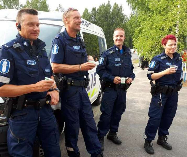 Finnish police, who have consistently ranked highest on the Fraser Institute - Human Freedom Index for “Reliability of Police Service.” From twitter.com
