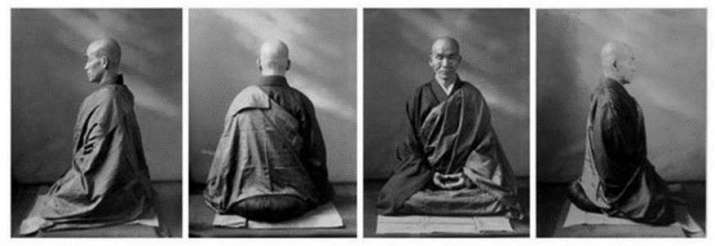 Teacher Kodo Sawaki in a Zen meditation posture, or zazen.From zazencantabria.wixsite.com