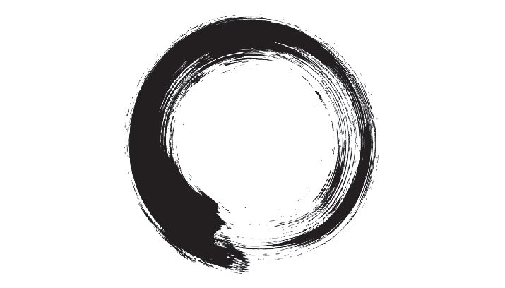 A Zen <i>enso</i> or circle summarizing enlightenment in a single brushstroke: insubstantiality and present awareness. Chan teachings melded with Daoist alchemy to produce <i>The Secret of the Golden Flower</i>