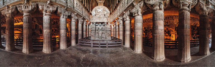 360 degree view of the Ajanta Caves, India. From Marnie Feneley, Isabelle Frank, Sarah Kenderdine, and Jeffrey Shaw (2021): 56–58.
