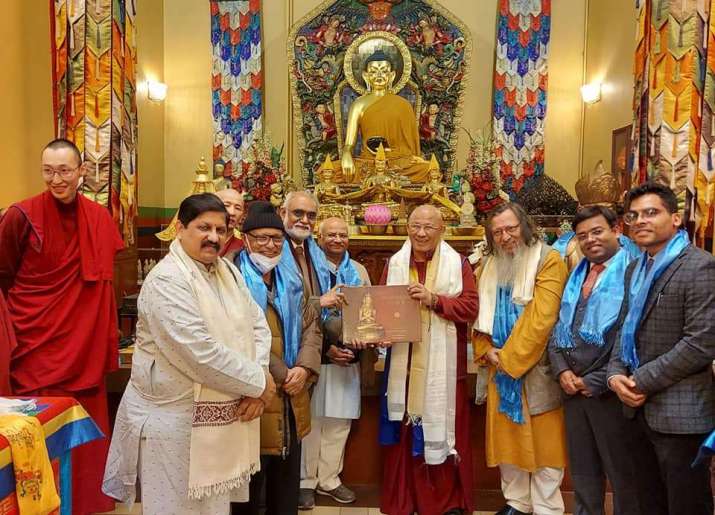 The Indian delegation at Datsan Gunzechoinei, St. Petersburg. From facebook.com