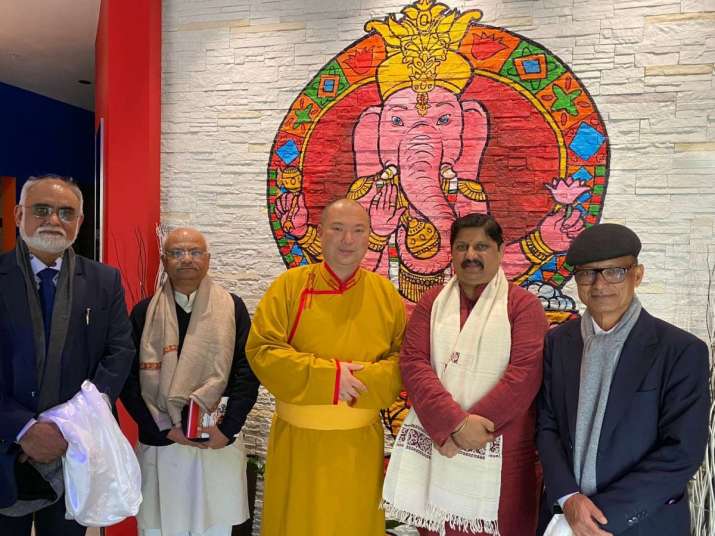Telo Tulku Rinpoche with some of the Indian delegates. From Facebook.com