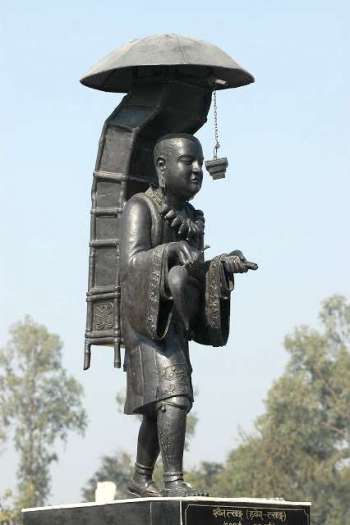 Statue of Master Xuanzang at the Xuanzang Memorial in Nalanda. Image courtesy of Deepak Anand