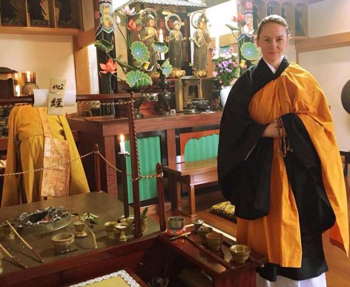 Dr. Elizabeth Tinsley, University of California at Irvine, is ordained and initiated into the Shingon school of esoteric Buddhism on Mt. Koya, Japan. Elizabeth will lead a discussion with dancer Lindsay Gilmour about Buddhist movement traditions on 21 October. See details below