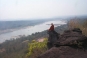 Another view across the Mekong. The monk is Bhante Rahula from the Bhavana Society who was on a visit and travelled in our group to Pu Jon Kom.