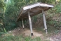 The covered path for walking meditation near kuti