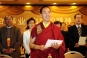 The 11th Panchen Lama, Bainqen Erdini Qoigyijabu (front) attends a sub-forum of the Second World Buddhist Forum (WBF) in Wuxi, east China's Jiangsu Province, on March 29, 2009. (Xinhua/Han Yuqing)