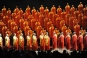 The performance of "Song of Auspiciousness" is staged at the Buddhist Palace in Lingshan Mountain in Wuxi, east China's Jiangsu Province, on March 29, 2009, marking the end of the first phase of the Second World Buddhist Forum (WBF). (Xinhua/Han Yuqing)