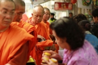 Alms-round at Kowloon City, Hong Kong