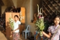 Flower offerings outside the temples