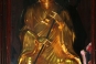 The Medicine Buddha Pagoda lit up during a Dharma assembly.