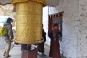 Large prayer wheel at Karchu Dratshang Monastery © Buddhistdoor