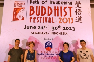 Buddhistdoor Team in Surabaya: Kwai Tam, Cathy Ziengs, Elsa Lam, Raymond Lam