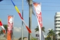 Festival banners fluttering in the beautiful weather of Surabaya